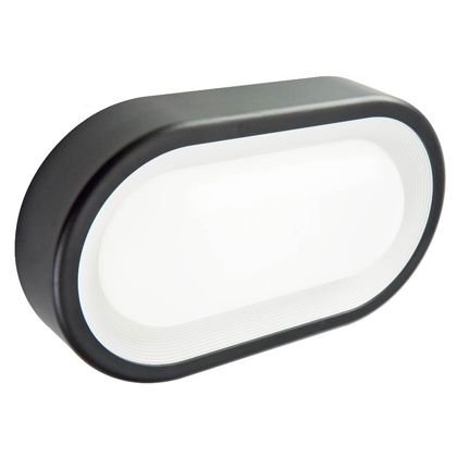 sconto Lampada Plafoniera 8,5W a Led Smd Ovale Piccola Colore Grigio Grafite per Esterno Linea Loft Sovil
