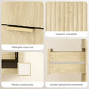 Cassettiera con 4 Cassetti Design Canettato 70x38x93 cm Maniglie Dorate in MDF Color Legno 