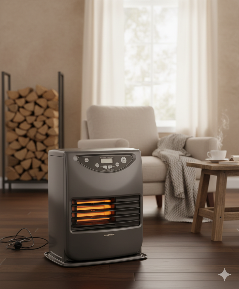 Stufa Elettrica a Combustibile Liquido Portatile 3000W Karlsen Inverter 3026 Grigia