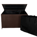 Set Salotto da Giardino 240x186x70 cm ad Angolo con Tavolo e Box Contenitore in Rattan Marrone