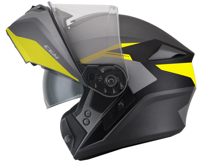 Casco Integrale per Scooter Visiera Lunga CGM Dresda 508G Giallo Fluo Opaco Varie Misure