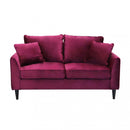 Divano 2 Posti Chandler 152x81x89 h cm in Velluto Rosso