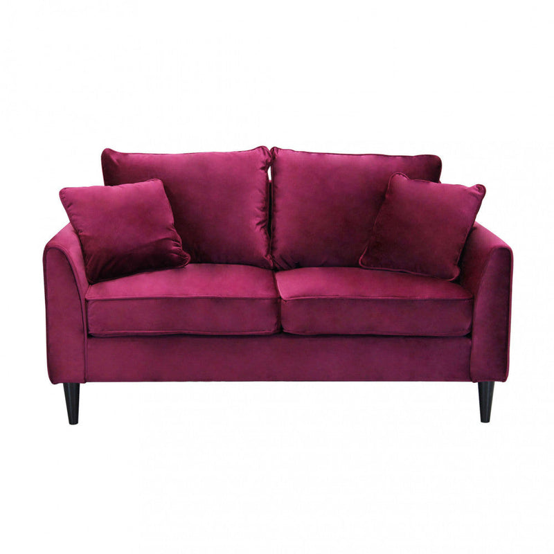 Divano 2 Posti Chandler 152x81x89 h cm in Velluto Rosso