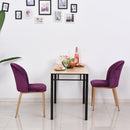 Set 2 Sedie imbottite in Velluto e Metallo   Viola