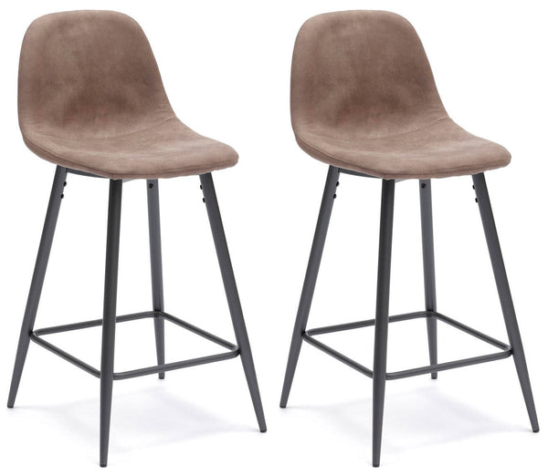 Set 2 Sgabelli 42x52xH93 cm in Similpelle Brigitte Tortora prezzo