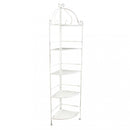 Portapiante Arianne 5 Piani Ad Angolo 50x35x175 h cm in Acciaio Bianco