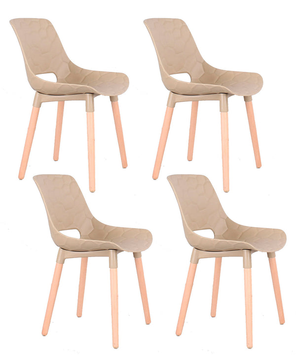 Set 4 Sedie in Polipropilene 46x81x47 cm Gambe in Faggio Nest Tortora sconto