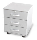 Cassettiera 3 Cassetti 45,5x40x61 cm con Ruote in MDF e PVC Bianca
