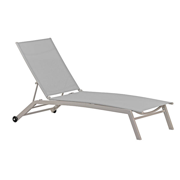 Lettino Prendisole da Giardino 194x63xH31 cm con ruote Oasi ecrù prezzo