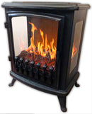 Camino Elettrico da Pavimento Effetto Fiamma 2000W CheminArte Fire Glass Nero