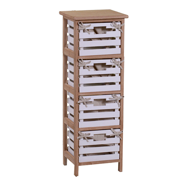 Cassettiera 4 Cassetti in Legno 30x27x85cm Arianna Naturale e Bianca sconto