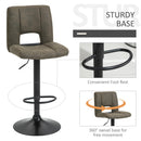 Set 2 Sgabelli Imbottite da Bar 41,5x51x94-115 cm in Tessuto Cachi e Nero