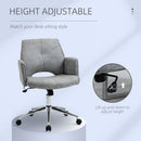 Sedia Operativa da Ufficio 63x66,5x85-95 cm in Tessuto Grigio