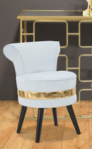 Sedia Mini Paris New Celeste Ø47x64 cm in Legno Spugna e Poliestere Azzurro e Oro