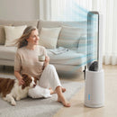 Raffrescatore Evaporativo 24,7x24,7x109,5 cm con Timer 15H e Telecomando in ABS Bianco      