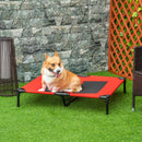 Lettino per Cani Grandi Rialzato con Tessuto a Rete 91,5x76,2x18 cm Peso Massimo 30kg Rosso