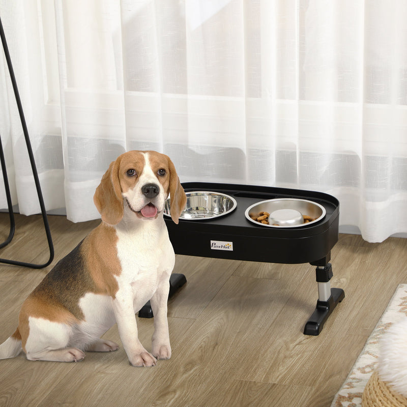 Ciotola Per Cani Rialzata BORDEAG – Supporto Regolabile In Altezza (22-37 Cm) E Larghezza, In Metallo, Per Cani Grandi E Medi