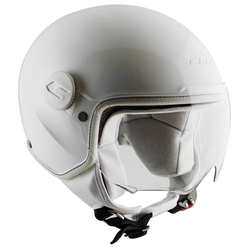Casco Demi-Jet per Bambini Visiera Sagomata CGM Magic Mono 205A Bianco Varie Misure