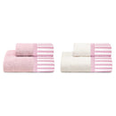 Set Spugna 4 Pezzi Asciugamani Viso + Ospite con Balza Garrini Jennifer Rosa