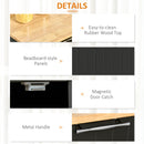 Carrello da Cucina 104x46x91 cm con Ruote in Legno Nero