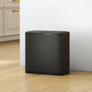 Pattumiera 29,7x17,4x30 cm Capienza da 8L con Coperchio e Secchio Interno Rimovibile in Acciaio Inox Nero      