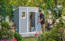 Casetta da Giardino Porta Attrezzi 183,5x111x200,5 cmin Resina Effetto Legno Keter Manor Pent 6x4 Grigia