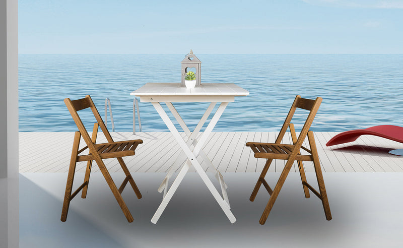 Set 4 Sedie Pieghevole 47,5x42,5x45/79 cm in Legno di Faggio FSC Noce