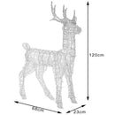 Renna Natalizia Luminosa Gigante 120x68x25 cm 240 LED da Esterno in Plastica e Metallo Bianco Freddo      