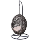 Cuccia Amaca in PVC Effetto Rattan per Gatti Ø60x120 cm con Cuscino  Caffè