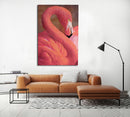 Stampa su Tela con Applicazioni Flamingo 80x3,8x120 cm in Legno e canvas