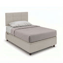 Letto 1 Piazza e Mezza Contenitore Imbottito Similpelle Tortora Boxmax Testata Square Varie Misure
