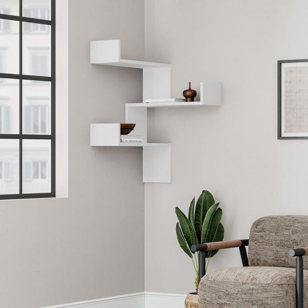 acquista Libreria Angolare 90x22x60 cm in MDF Luksa Bianco