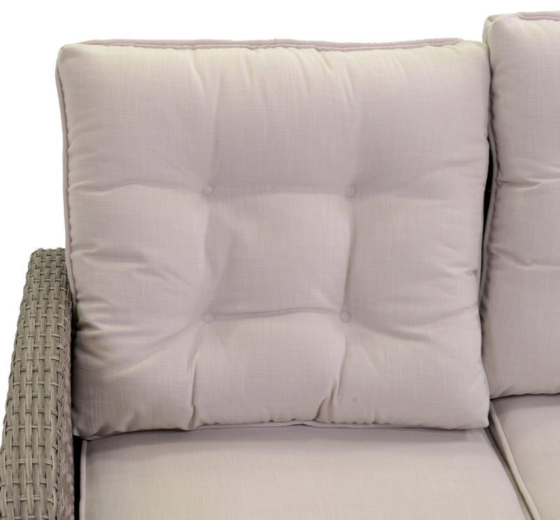 Set Salotto da Giardino Divano Angolare in Polyrattan Atlanta Grigio