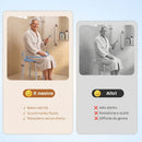 Sgabello da Doccia Girevole Antiscivolo 38,5x37,5x38-52 cm a 5 Altezze Regolabili Portata 136 kg in Lega di Alluminio Celeste      