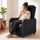 Poltrona Relax Reclinabile Manuale 155° 69x91x100 cm con Poggiapiedi in Pelle PU Nero      