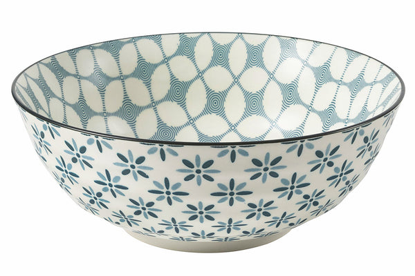 prezzo Insalatiera Doppio Decoro in Gres Ø23 cm Villa d'Este Home Tivoli Double Blue