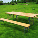 Set Birreria da Giardino Pieghevole in Legno Marrone