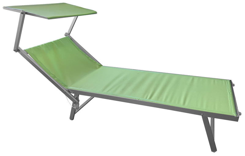 Lettino Prendisole da Giardino in Alluminio con Tettuccio Morel