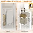 Carrello da Cucina 3 Livelli 58x18,5x87 cm in Truciolato e Acciaio Bianco
