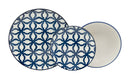 Servizio Piatti 18 Pezzi in Porcellana con Decori Collection Aveiro Blu