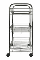Carrello da Cucina 3 Ripiani 40x26x62 cm in Metallo Cromato