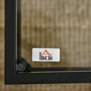 Tavolino 2 Ripiani 100x55x45,5 cm in Acciaio e Vetro Nero