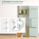 Porta Scorrevole Vetrata 77,5x205 cm Satinata a Strisce 