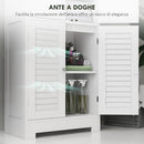 Mobile Colonna Bagno 60x30x170,5 cm con 3 Armadietti Bianco   