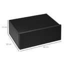 Set 2 Comodini Sospesi 1 Cassetto 40x30x15 cm in Legno Truciolare Nero