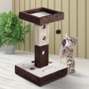 Struttura Tiragraffi per Gatti con Palline e Topolini Crema e Marrone 35x35x60.5 cm 