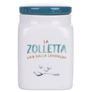 Barattolo Zucchero 9,5x9,5x14,5 cm in New Bone China VdE Tivoli 1996 Le Travisate Bianco