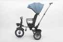 Passeggino Triciclo per Bambini 1-3 Anni Trico Luxury Gold 7 Modalità di Guida Blu