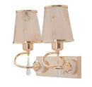 Lampada da Muro Glam Ring Doppia 32x18x27 cm in Ferro e Plastica Oro
