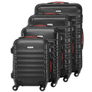 Set 4 Valigie Rigide Trolley Easy Roll Bagaglio a Mano e Stiva da Viaggio in ABS Nero      